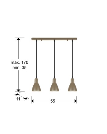 I3-AFRA- LAMPARA 3L -MARRON